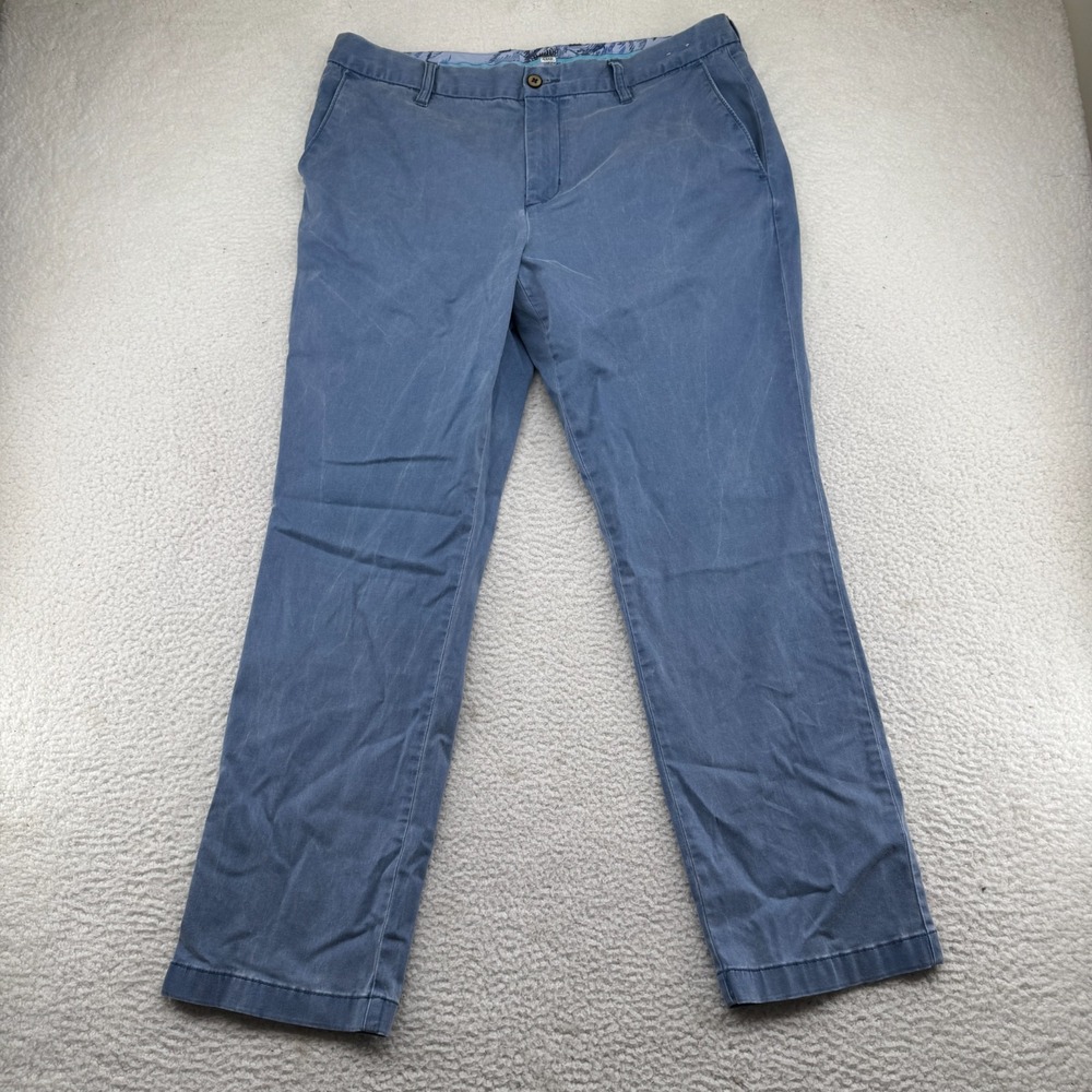 Tommy Bahama Boracay Flat Front Chino Pants Mens 36x30 Light Blue Stretch Pants